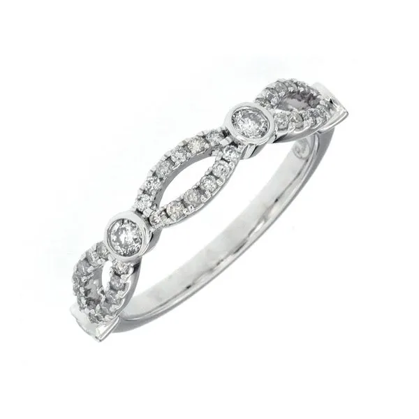 14K White Gold Diamond Open Ovals Ring Size 6.75 Quality Gem LLC Bethel, CT