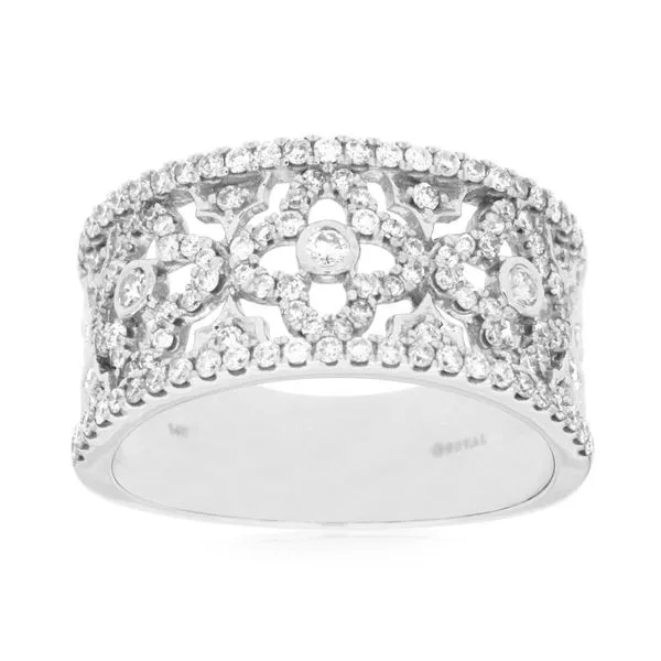 14K White Gold Open Quatrefoil Diamond Ring Size 7 Quality Gem LLC Bethel, CT