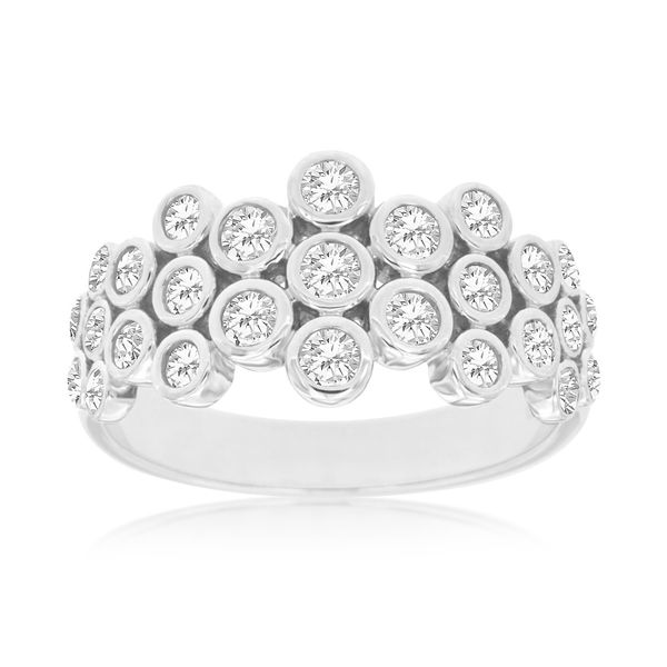 14K White Gold Multi Bezel Diamond Ring Size 7 Quality Gem LLC Bethel, CT
