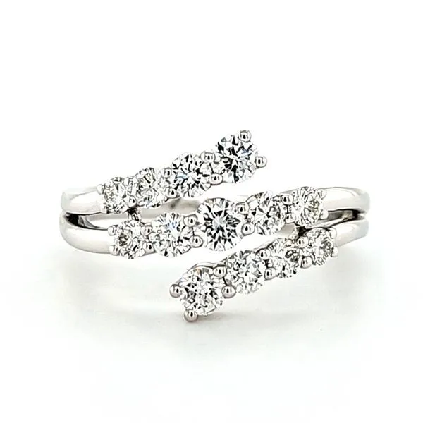14K White Gold Diamond Bypass Ring Size 6.75 Quality Gem LLC Bethel, CT