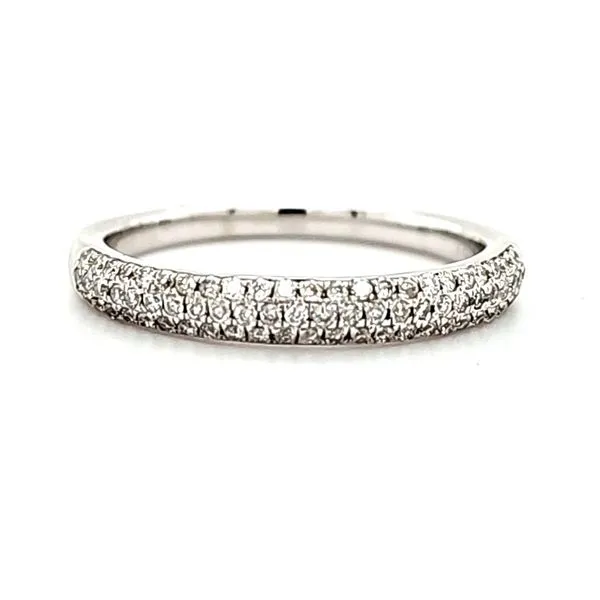 14K White Gold 3 Row Pave Diamond Ring Size 6.5 Quality Gem LLC Bethel, CT