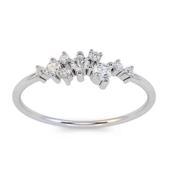 14K White Gold Diamond Scatter Ring Size 6.75 Quality Gem LLC Bethel, CT