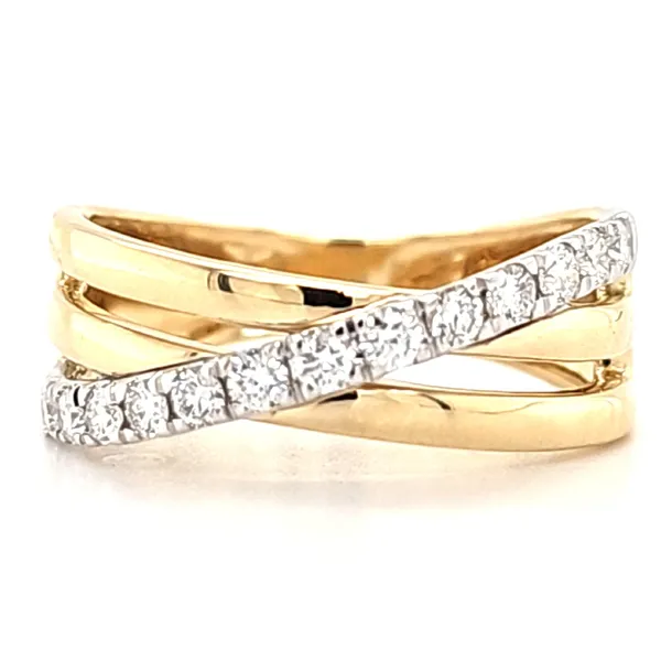 14K Two Tone Diamond Hiway Ring Size 6.5 Quality Gem LLC Bethel, CT