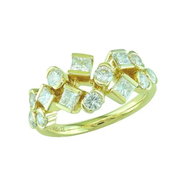 14K Yellow Gold Diamond Scatter Ring Size 6.75 Quality Gem LLC Bethel, CT