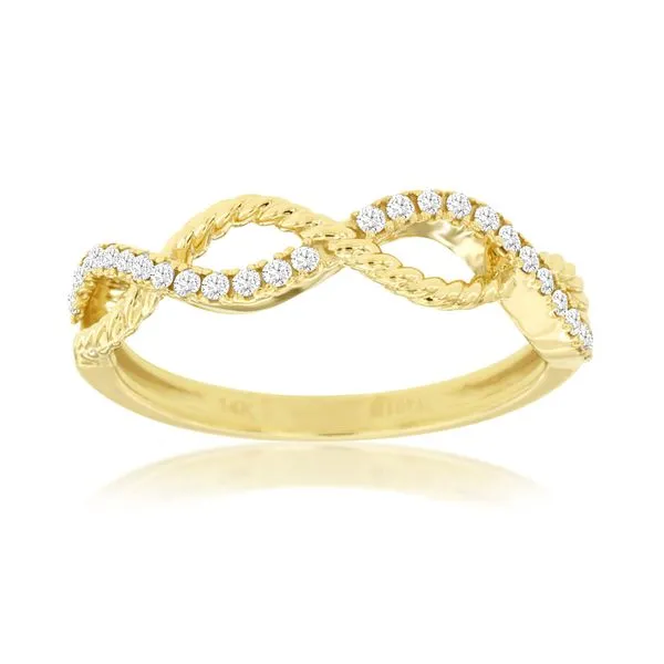 14K Yellow Gold Diamond Twist Ring Size 7 Quality Gem LLC Bethel, CT