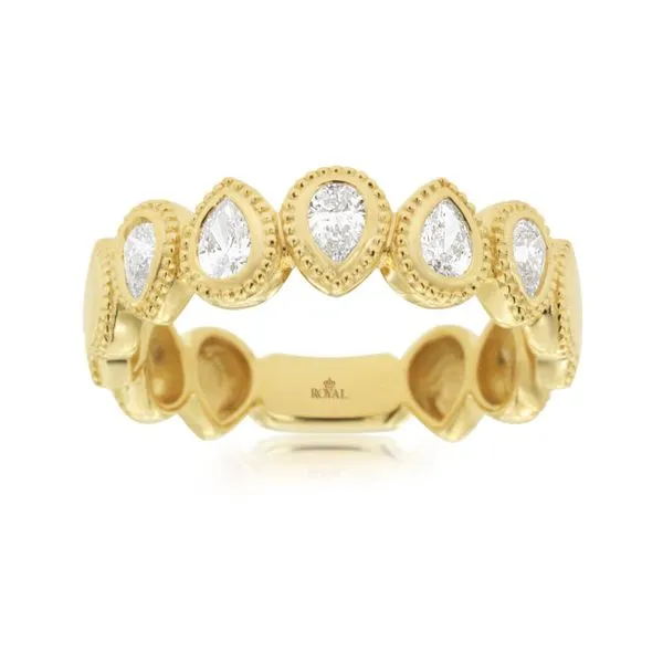 14K Yellow Gold Up and Down Pear Diamond Ring Size 7 Quality Gem LLC Bethel, CT