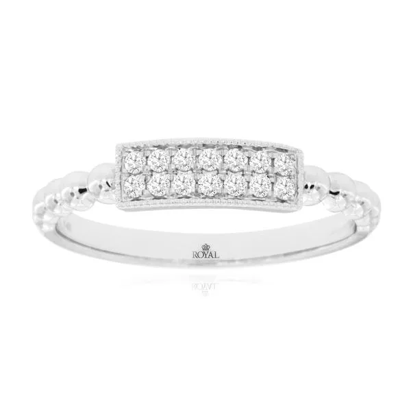 14K White Gold 2 Row Beaded Band Ring Size 7 Quality Gem LLC Bethel, CT