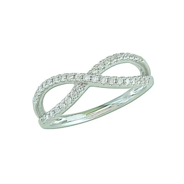14K White Gold Diamond Criss Cross Ring Size 6.75 Quality Gem LLC Bethel, CT