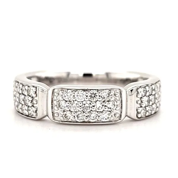 14K White Gold Diamond Segment Ring Size 6.75 Quality Gem LLC Bethel, CT