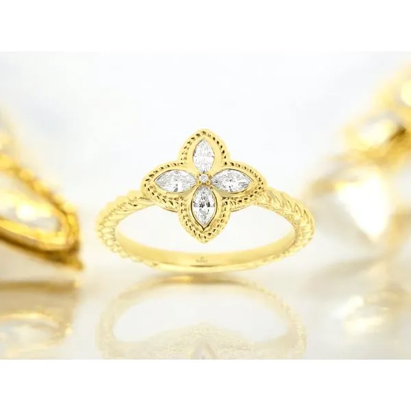 14K Yellow Gold Marquise Diamond Ring Size 7 Image 2 Quality Gem LLC Bethel, CT