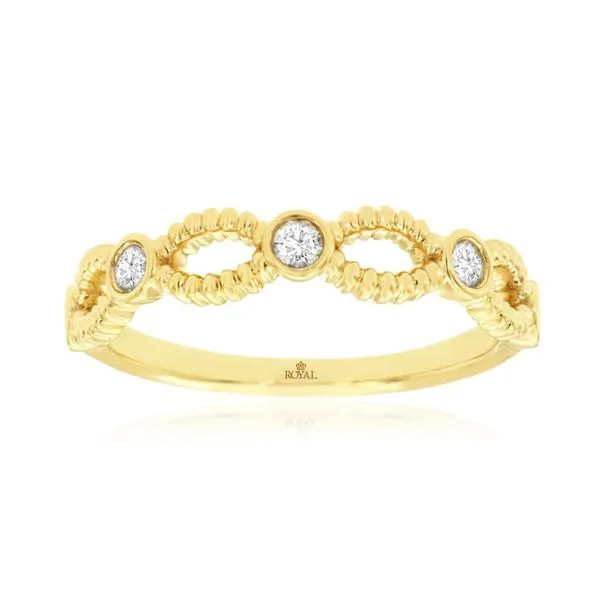 14K Yellow Gold Braided Bezel Diamond RIng Size 7 Quality Gem LLC Bethel, CT