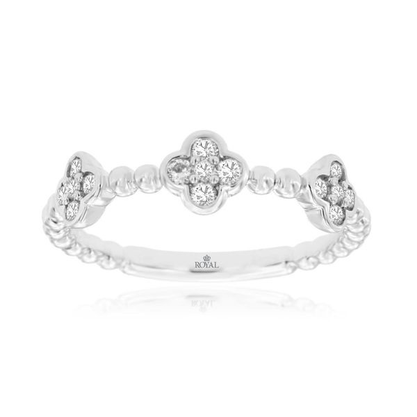 14K White Gold Diamond Quatrefoil Ring Size 6.75 Quality Gem LLC Bethel, CT