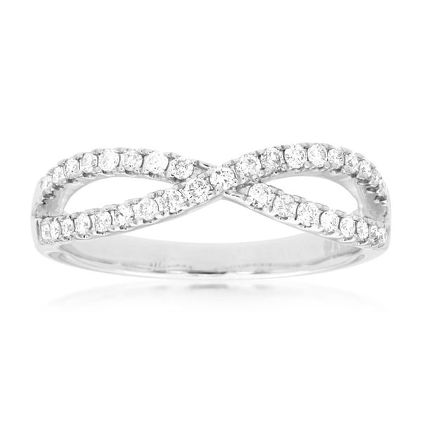 14K White Gold Diamond Crossover Ring Size 6.75 Quality Gem LLC Bethel, CT