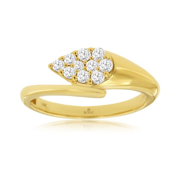 14K Yellow Gold Diamond Bypass Ring Size 6.75 Quality Gem LLC Bethel, CT