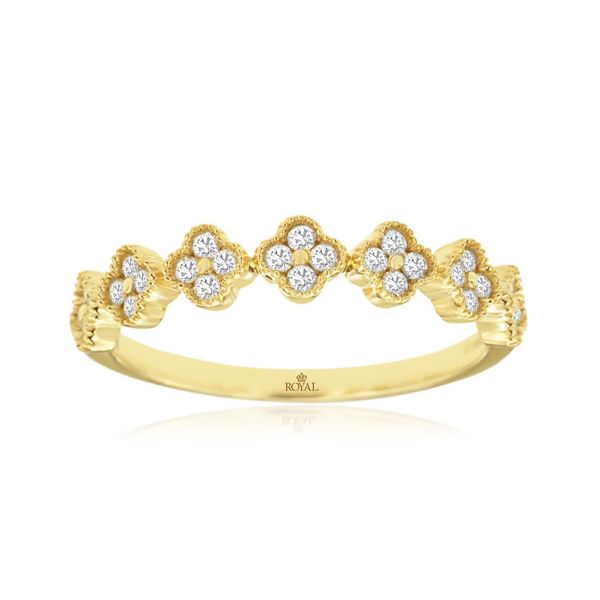 14K Yellow Gold Beaded Quatrefoil Ring Size 6.75 Quality Gem LLC Bethel, CT