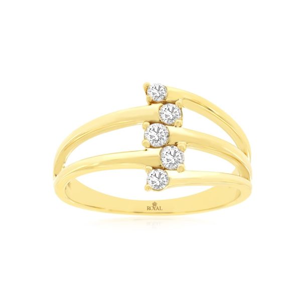 14K Yellow Gold Diamond HiWay Ring Size 7 Quality Gem LLC Bethel, CT
