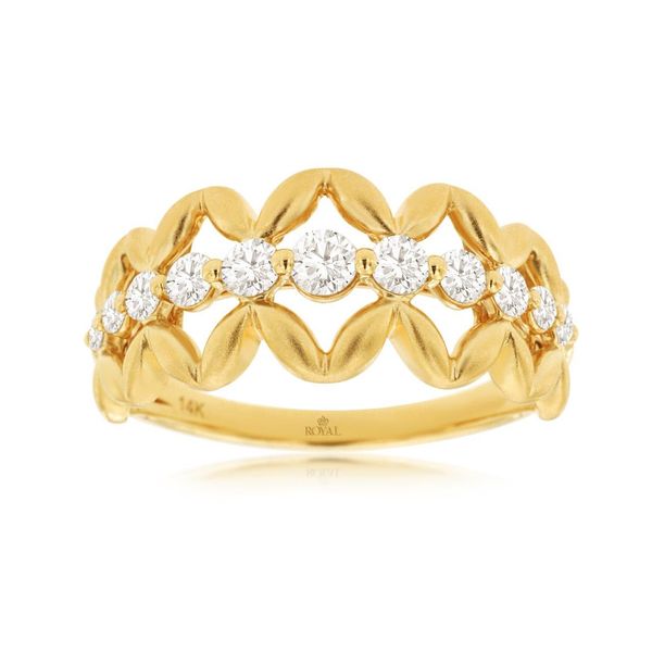 14K yellow Gold Diamond Zig Zag Ring Size 6.75 Quality Gem LLC Bethel, CT