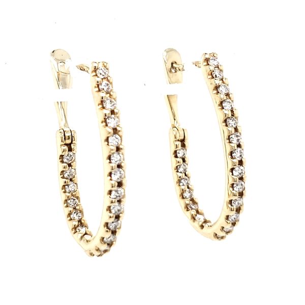 14K Yellow Gold Diamond Hoop Earrings Quality Gem LLC Bethel, CT