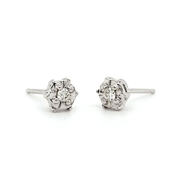 14K White Gold Miracle Diamond Stud Earrings Quality Gem LLC Bethel, CT