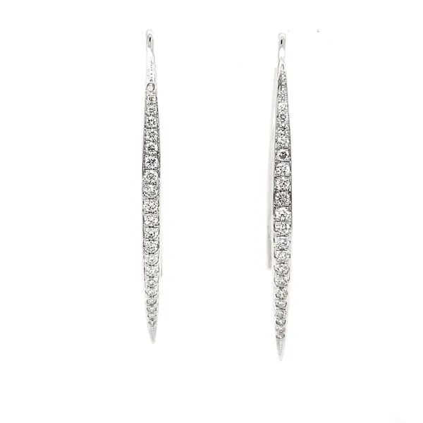 14K White Gold Diamond Sweep Earrings Quality Gem LLC Bethel, CT