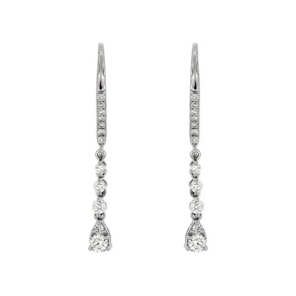 14K White Gold Diamond Drop Dangle Earrings Quality Gem LLC Bethel, CT