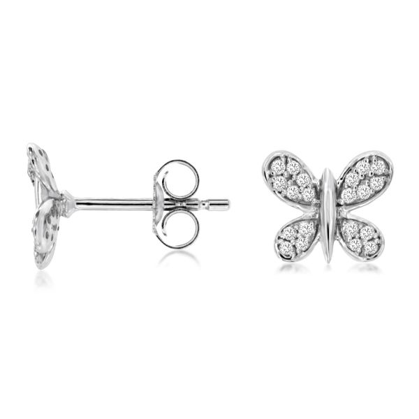 14K White Gold Diamond Butterfly Earrings Quality Gem LLC Bethel, CT