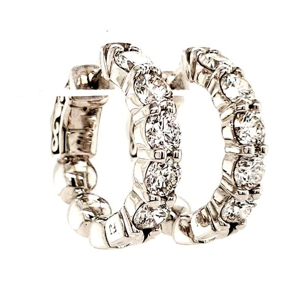 14K White Gold Diamond Hoop Earrings Quality Gem LLC Bethel, CT