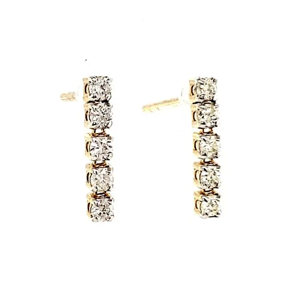 14K White Gold Flexible Bar Diamond Earrings Quality Gem LLC Bethel, CT