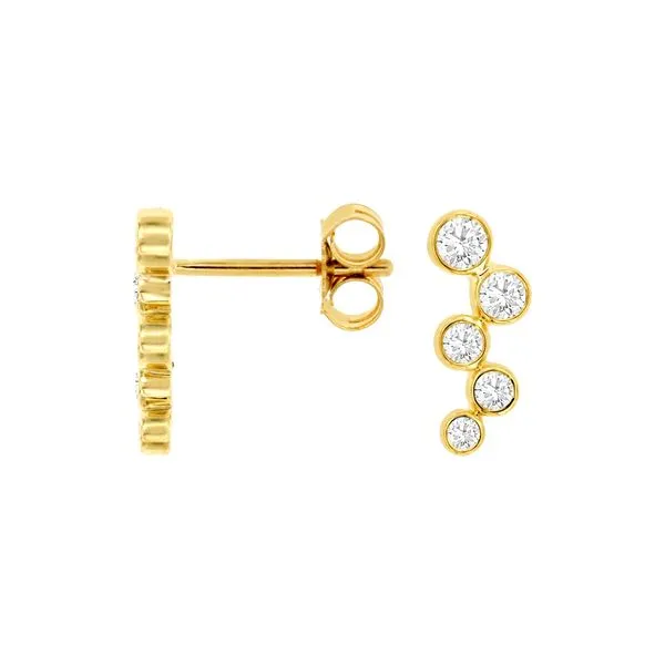 14K Yellow Gold Bezel Climber Earrings Quality Gem LLC Bethel, CT