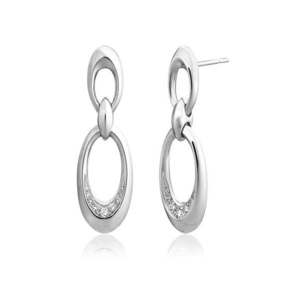 14K White Gold Double Juniper Drop Diamond Earrings Quality Gem LLC Bethel, CT