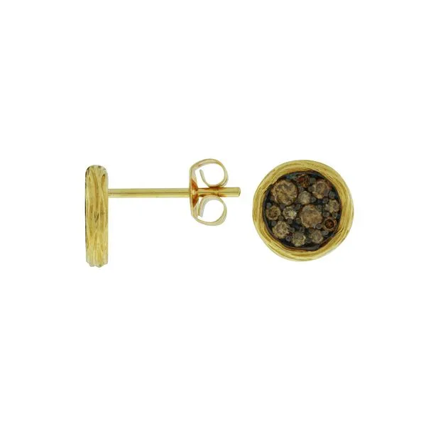 14K yellow Gold Chocolate Diamond Earrings Quality Gem LLC Bethel, CT