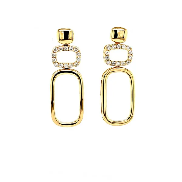 14K Yellow Gold Triple Rectangle Diamond Earrings Quality Gem LLC Bethel, CT