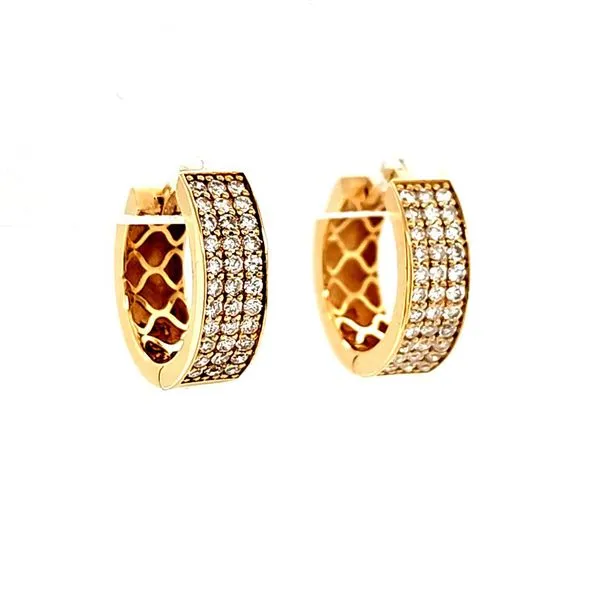 14K Yellow Gold Diamond Huggie Earrings Quality Gem LLC Bethel, CT