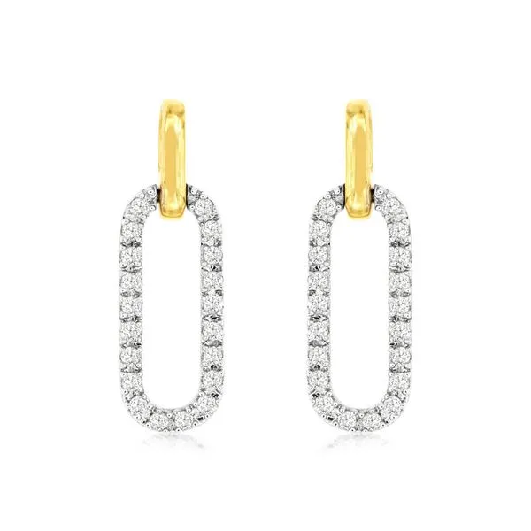 14K Yellow Gold Diamond Paperclip Earrings Quality Gem LLC Bethel, CT