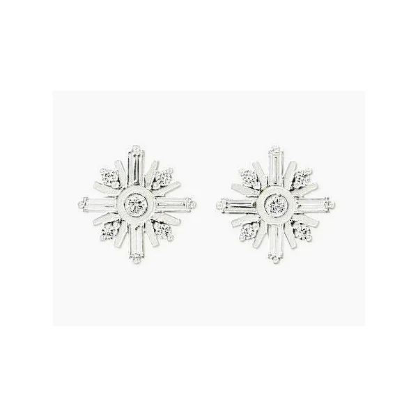 14K White Gold Diamond Burst Earrings Quality Gem LLC Bethel, CT