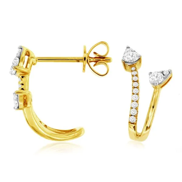 14K Yellow Gold Diamond Spray Earrings Quality Gem LLC Bethel, CT