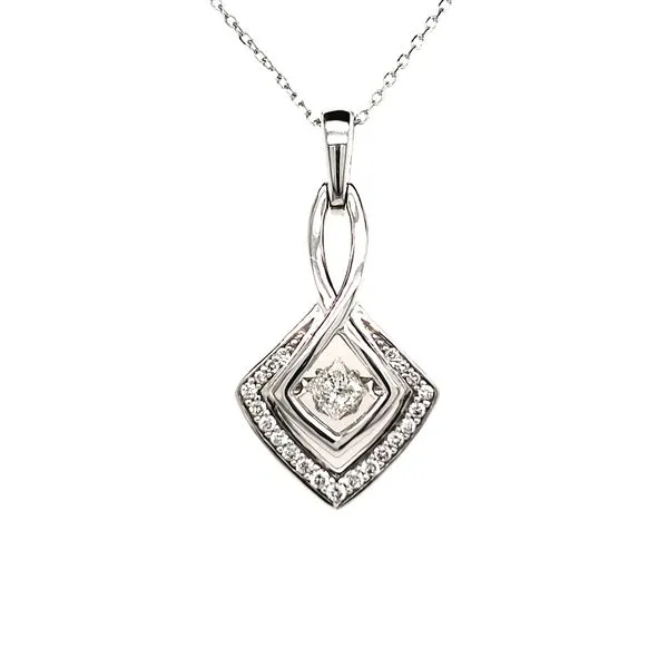 14K White Gold Dancing Diamond Pendant Quality Gem LLC Bethel, CT