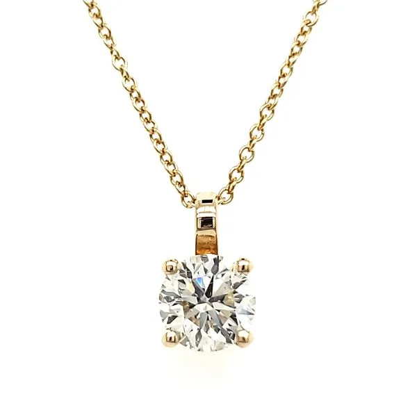 14K Yellow Gold Single 0.90 Carat Diamond Pendant Quality Gem LLC Bethel, CT