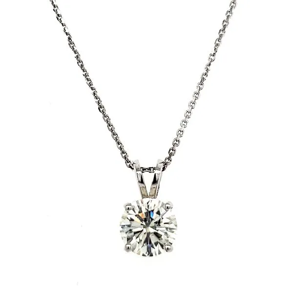 14K White Gold Single Diamond Pendant Quality Gem LLC Bethel, CT