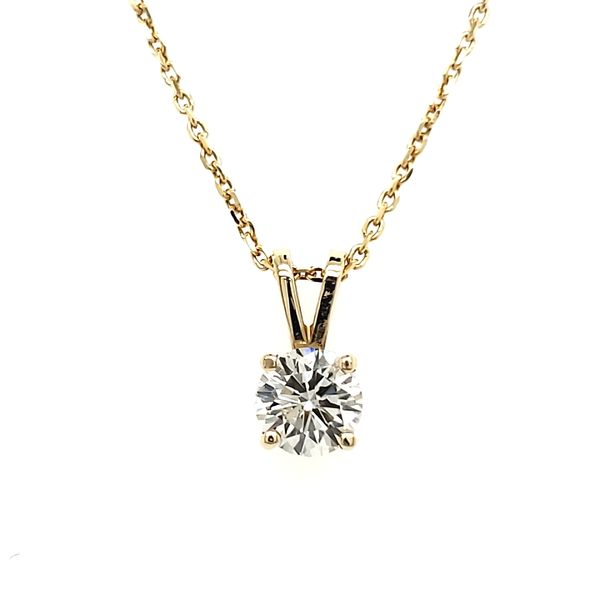 14K Yellow Gold Single Diamond Pendant Quality Gem LLC Bethel, CT