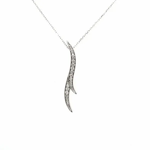 14K White Gold Breeze Diamond Pendant Image 2 Quality Gem LLC Bethel, CT