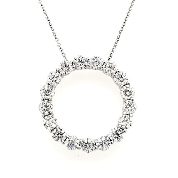 14K White Gold Diamond Circle Pendant Quality Gem LLC Bethel, CT