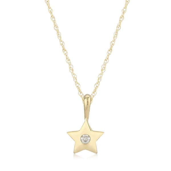 14K Yellow Gold Star & Diamond Pendant Quality Gem LLC Bethel, CT