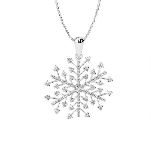 14K White Gold Diamond Snowflake Pendant Quality Gem LLC Bethel, CT
