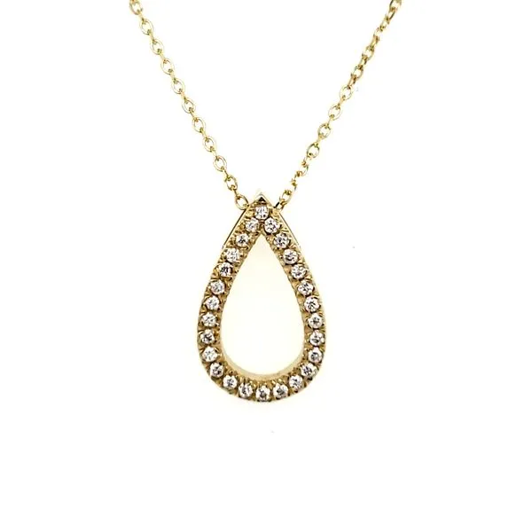 14K Yellow Gold Diamond Pear Pendant Quality Gem LLC Bethel, CT