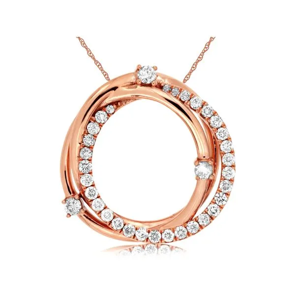 14K Rose Gold Diamond Multi Circle Pendant Length 18 Inches Quality Gem LLC Bethel, CT