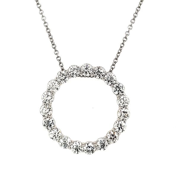 14K White Gold Diamond Circle Pendant Quality Gem LLC Bethel, CT
