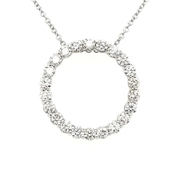 14K White Gold Diamond Circle Pendant Quality Gem LLC Bethel, CT