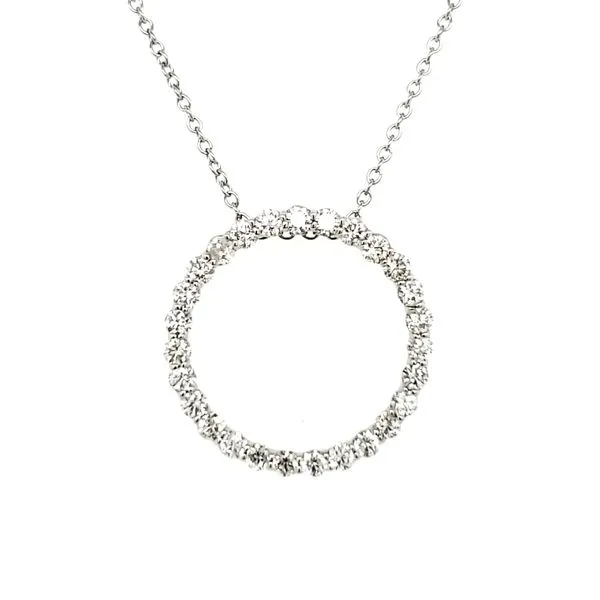 14K White Gold Diamond Circle Pendant Quality Gem LLC Bethel, CT