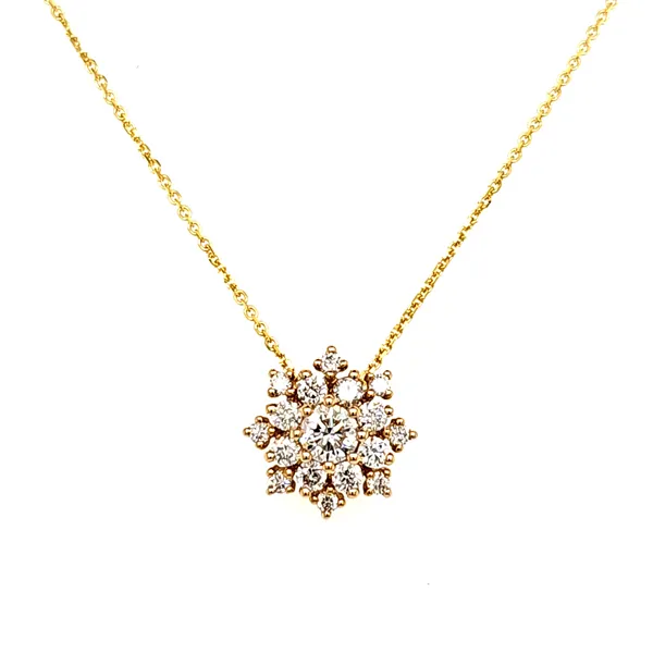 14K Yellow Gold Diamond Burst Pendant Length 18 Inches Quality Gem LLC Bethel, CT